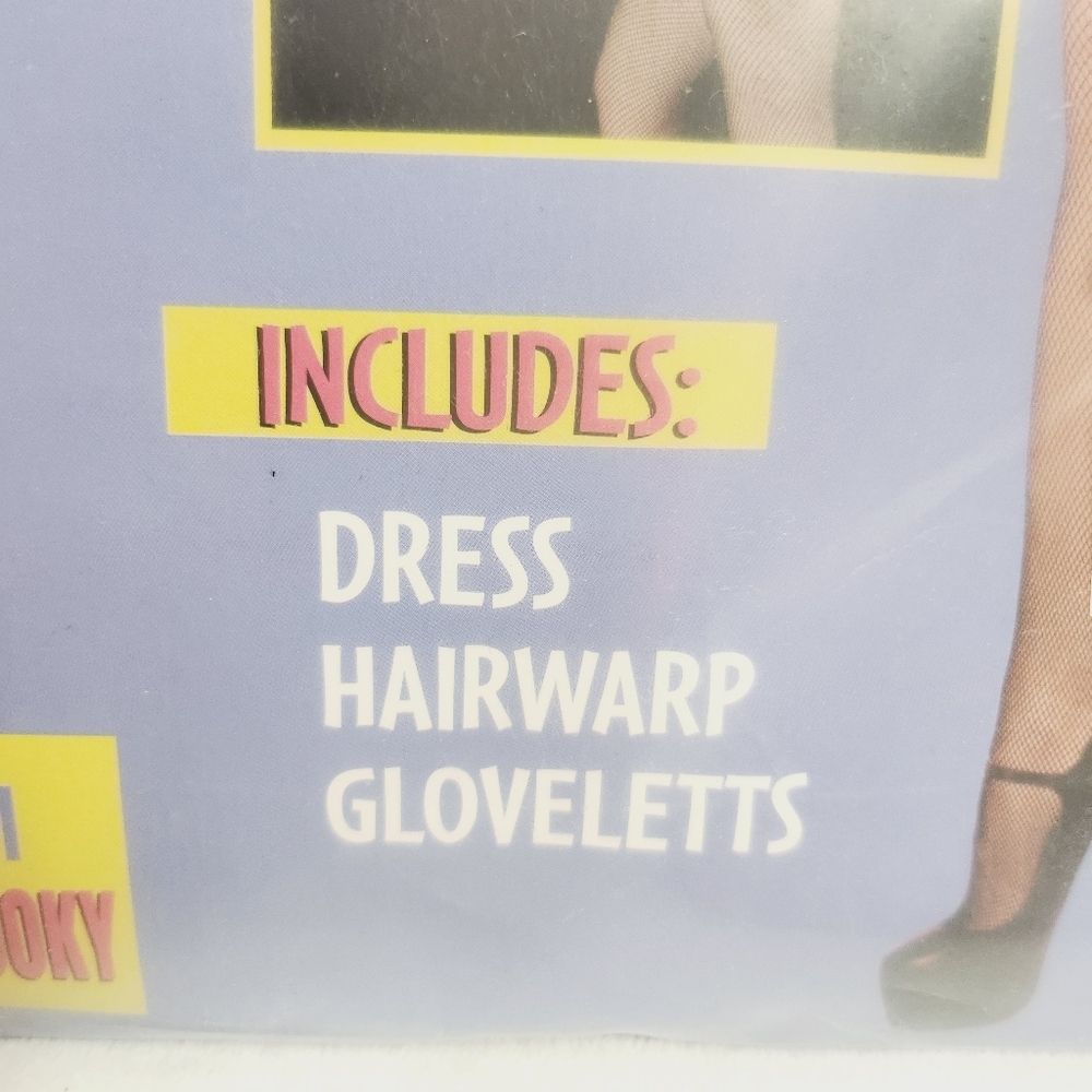 Eraspooky Women 80's Girl Halloween Costume Dress Headwrap Glovelettes S… - Picture 5 of 5